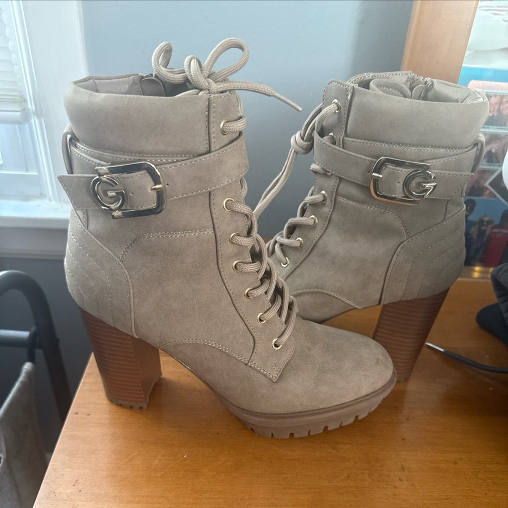 G by Guess Women's Lace-Up Boots - Taupe